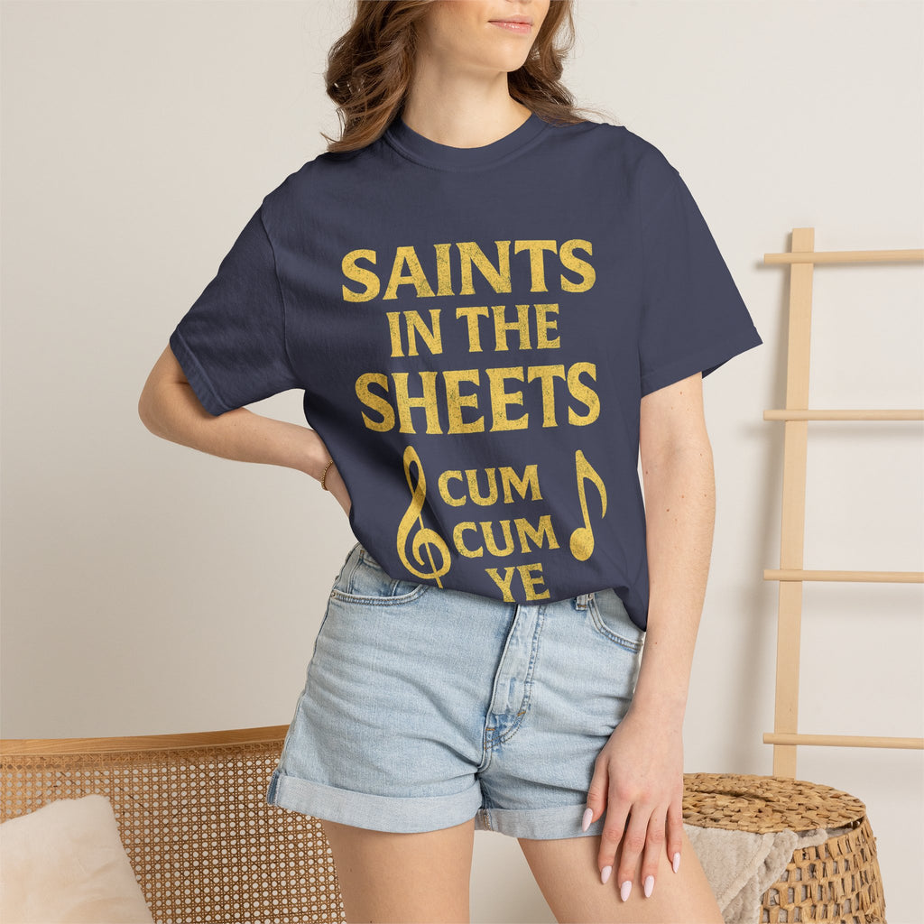 "Saints in the Sheets T-Shirt" Unisex Garment-Dyed T-shirt