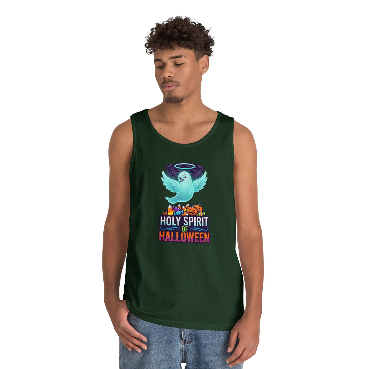 Color: Forest Green | Holy Spirit of Halloween Tank Top