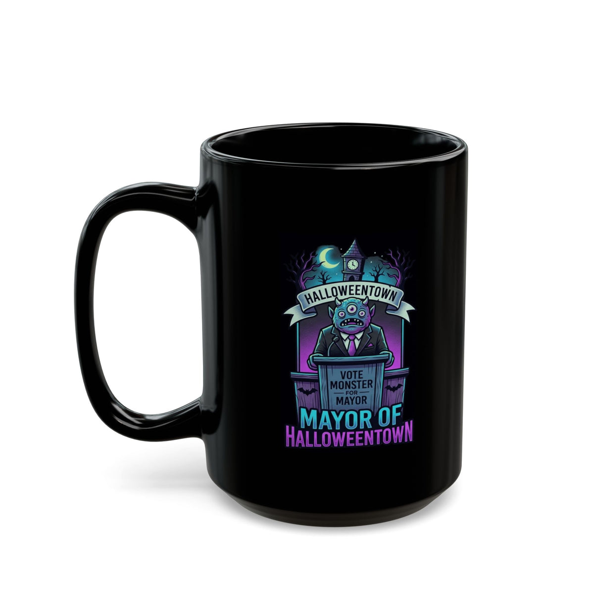 "Mayor Of Halloweentown" Black Ceramic Mug