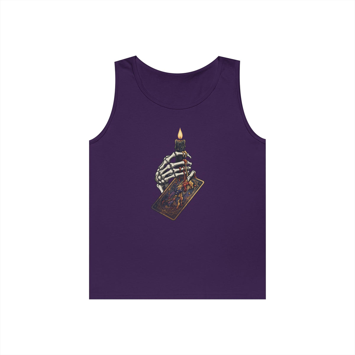 Color: Purple | Skeletal Hand And Tarot Card Tank Top