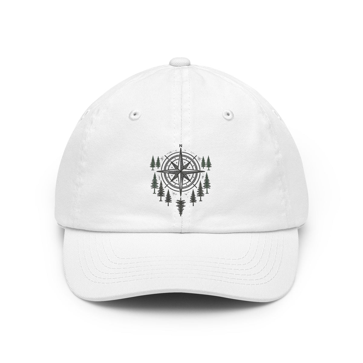 Color: White | Compass Dad Hat — Graphic