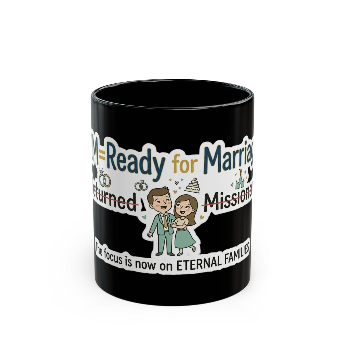 "RM=Ready for Marriage" Black Ceramic Mug