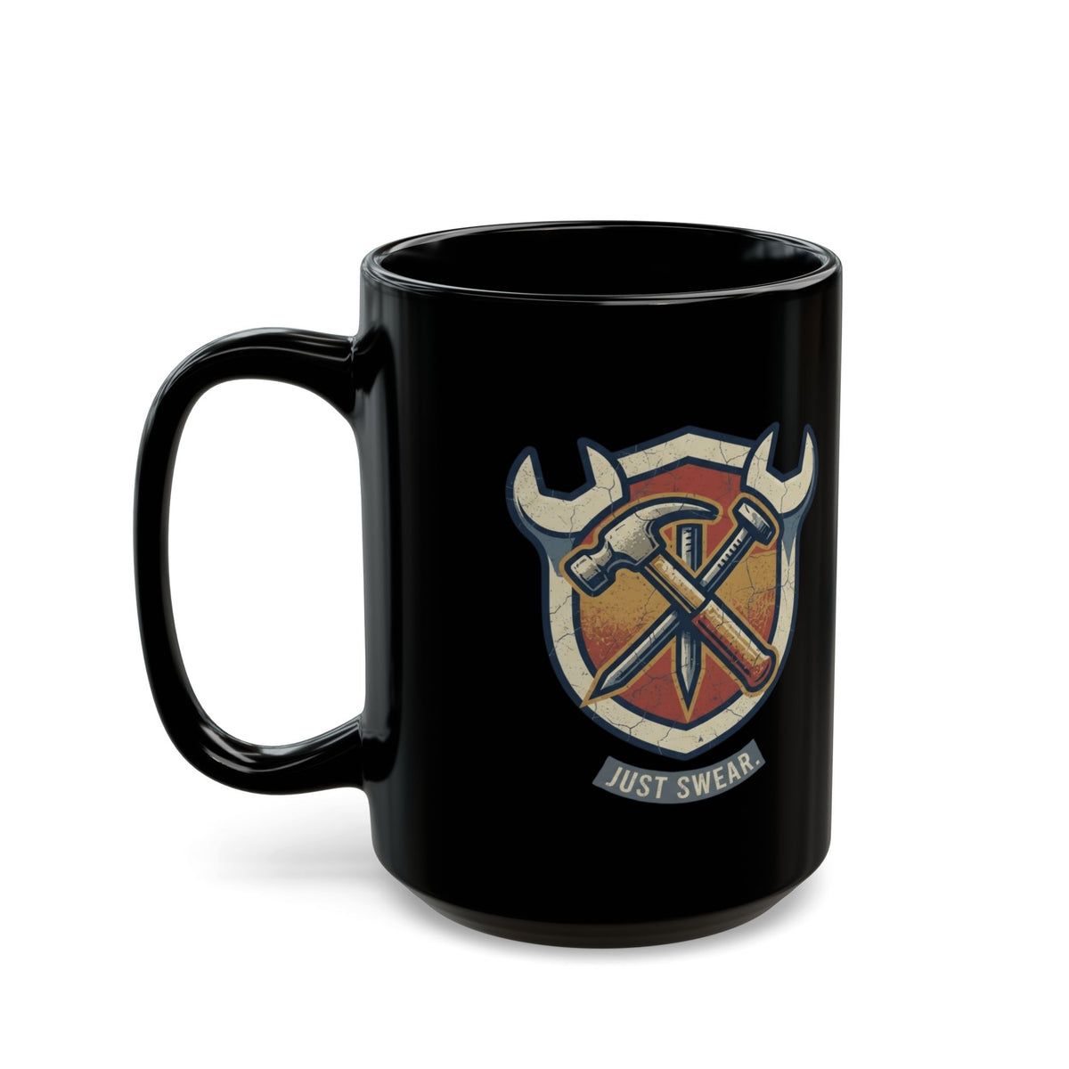"Size Matters" Black Ceramic Mug — Graphic