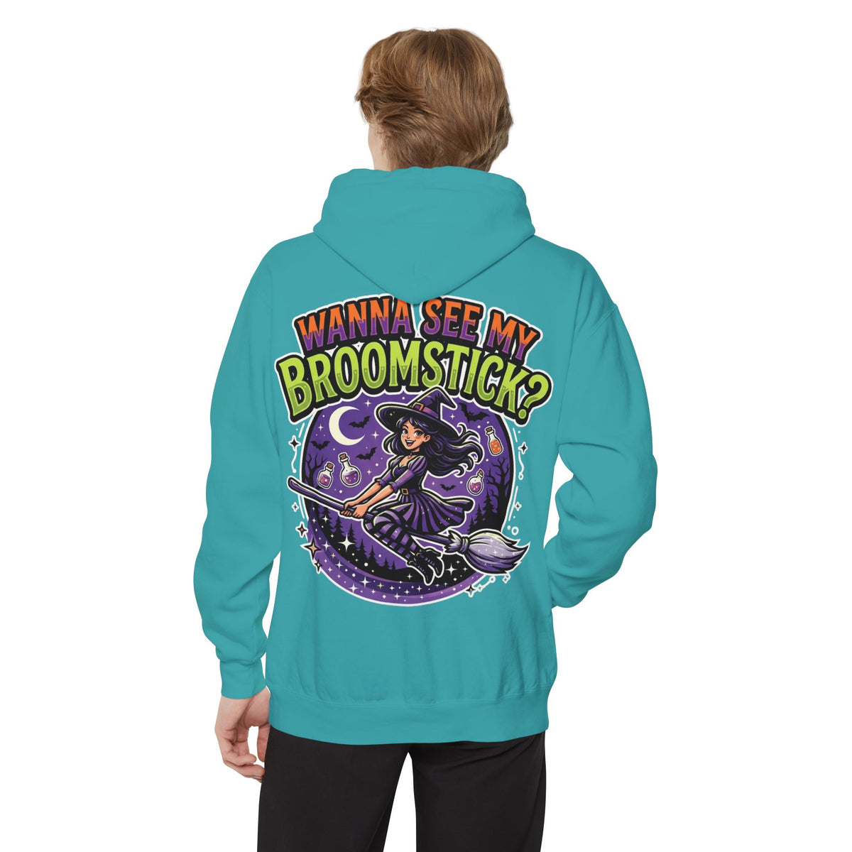 Color: Seafoam | Wanna See My Broomstick Garment-Dyed Hoodie