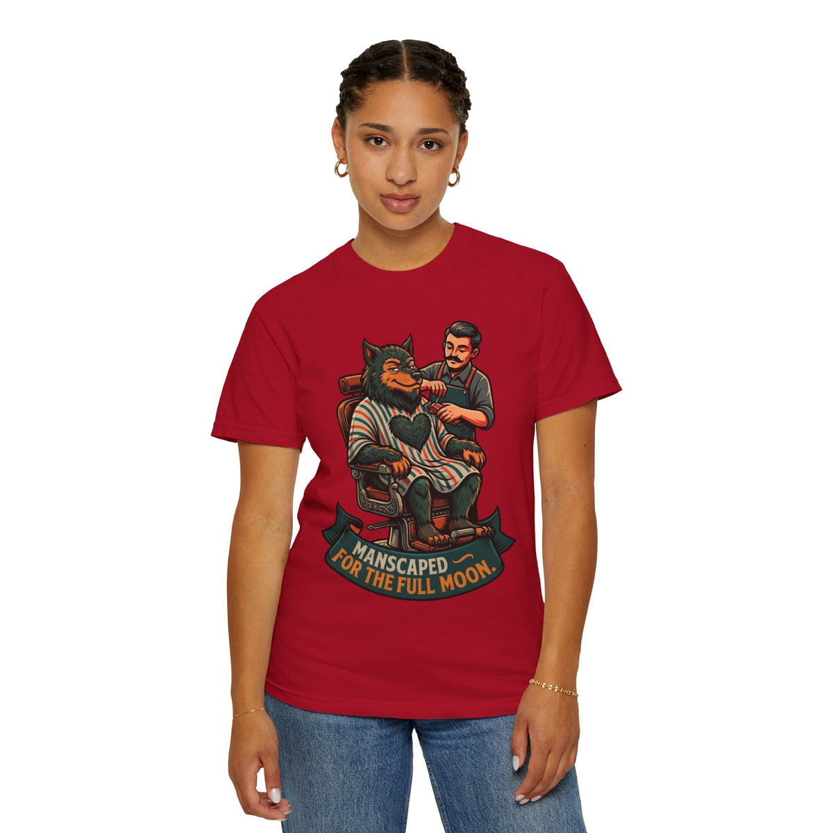 Color: Red | Manscaped for the Full Moon Unisex Garment-Dyed Tee