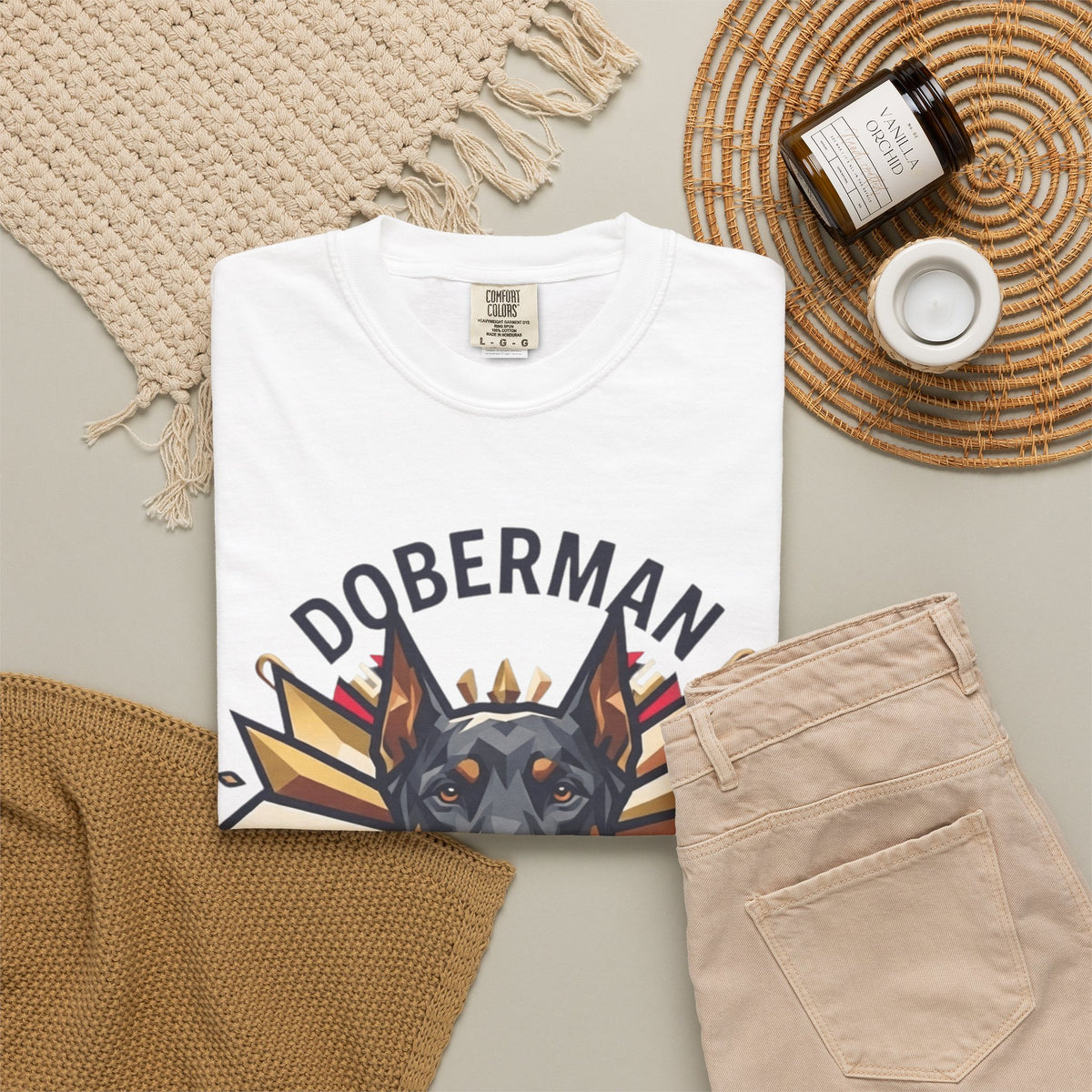 "Doberman Defender" Unisex Garment-Dyed Tee