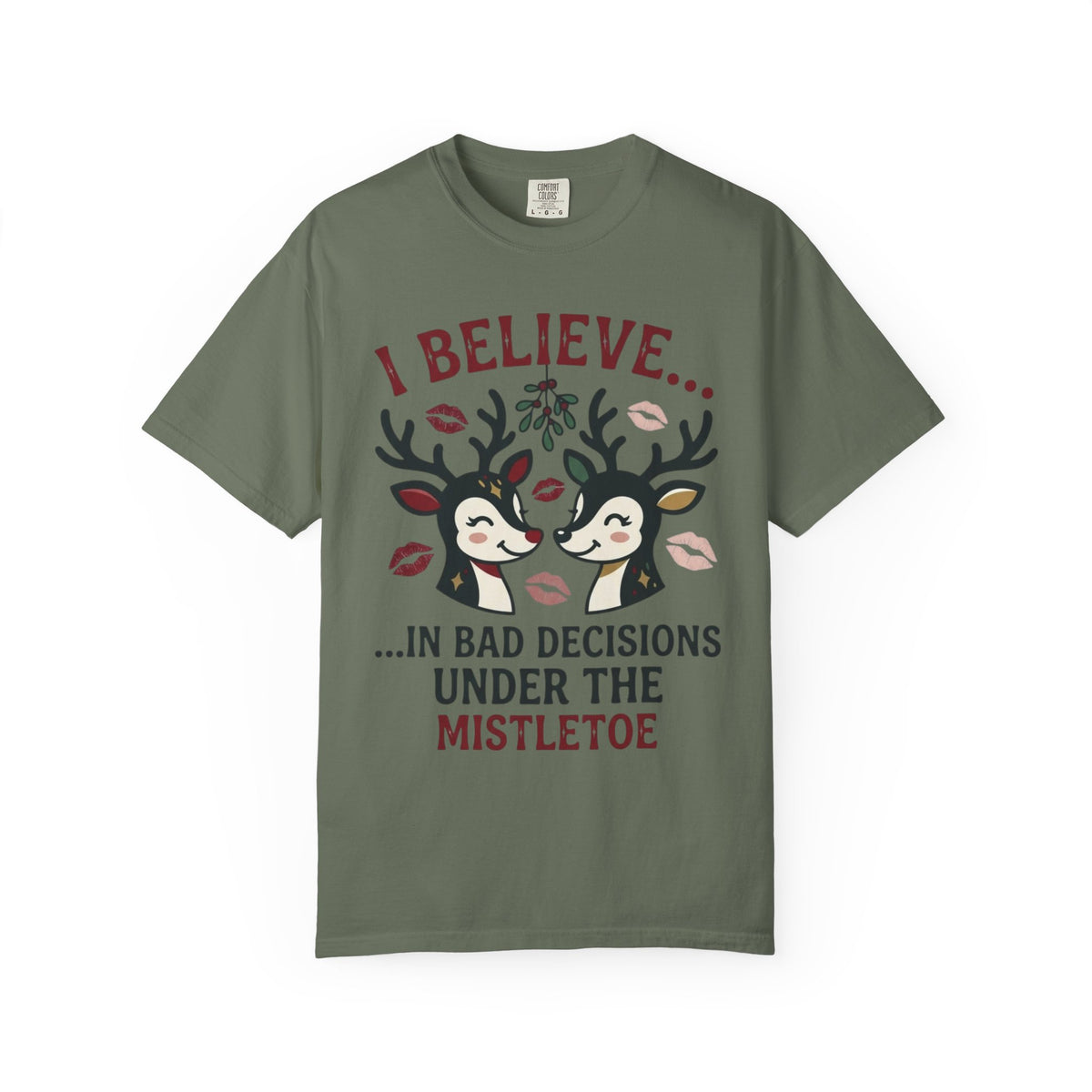 "Bad Decisions Under the Mistletoe" Unisex Garment-Dyed Tee