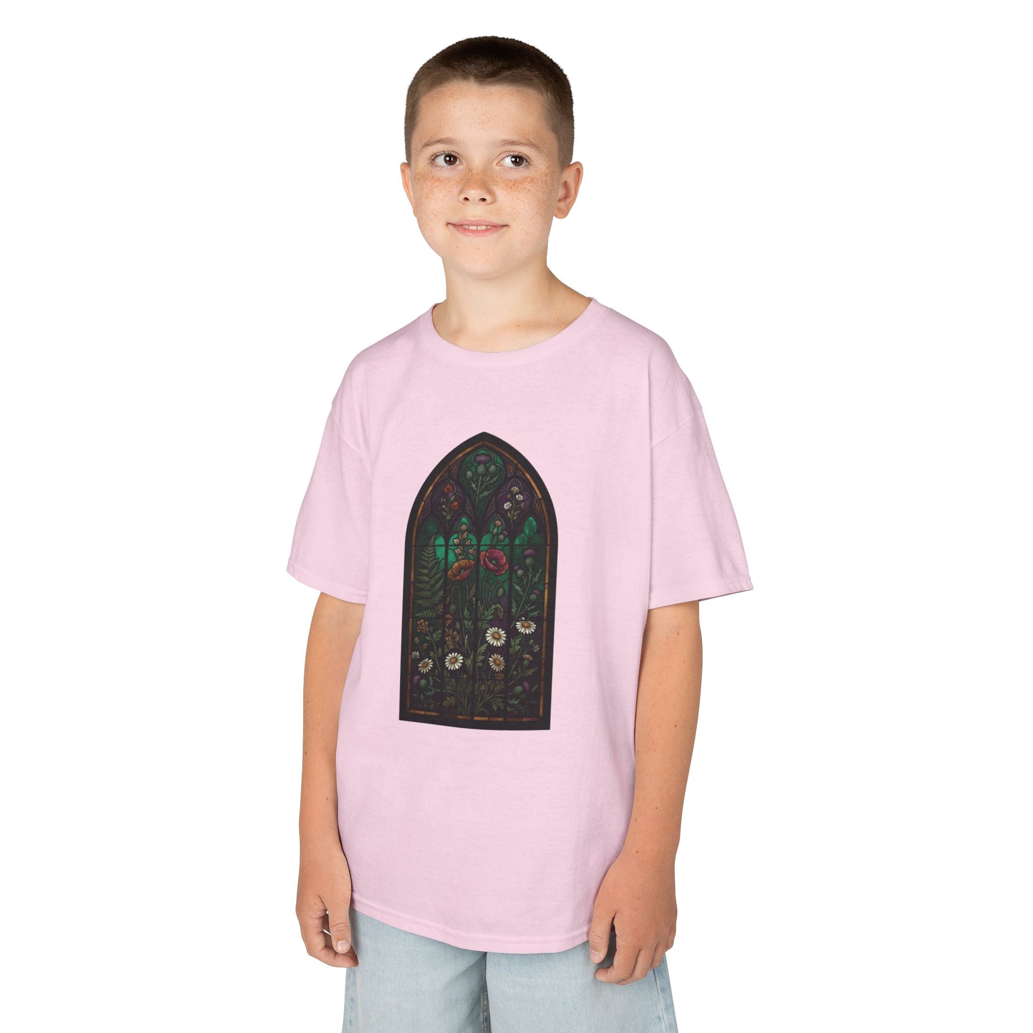 "Stained Glass Floral" Kids Tee