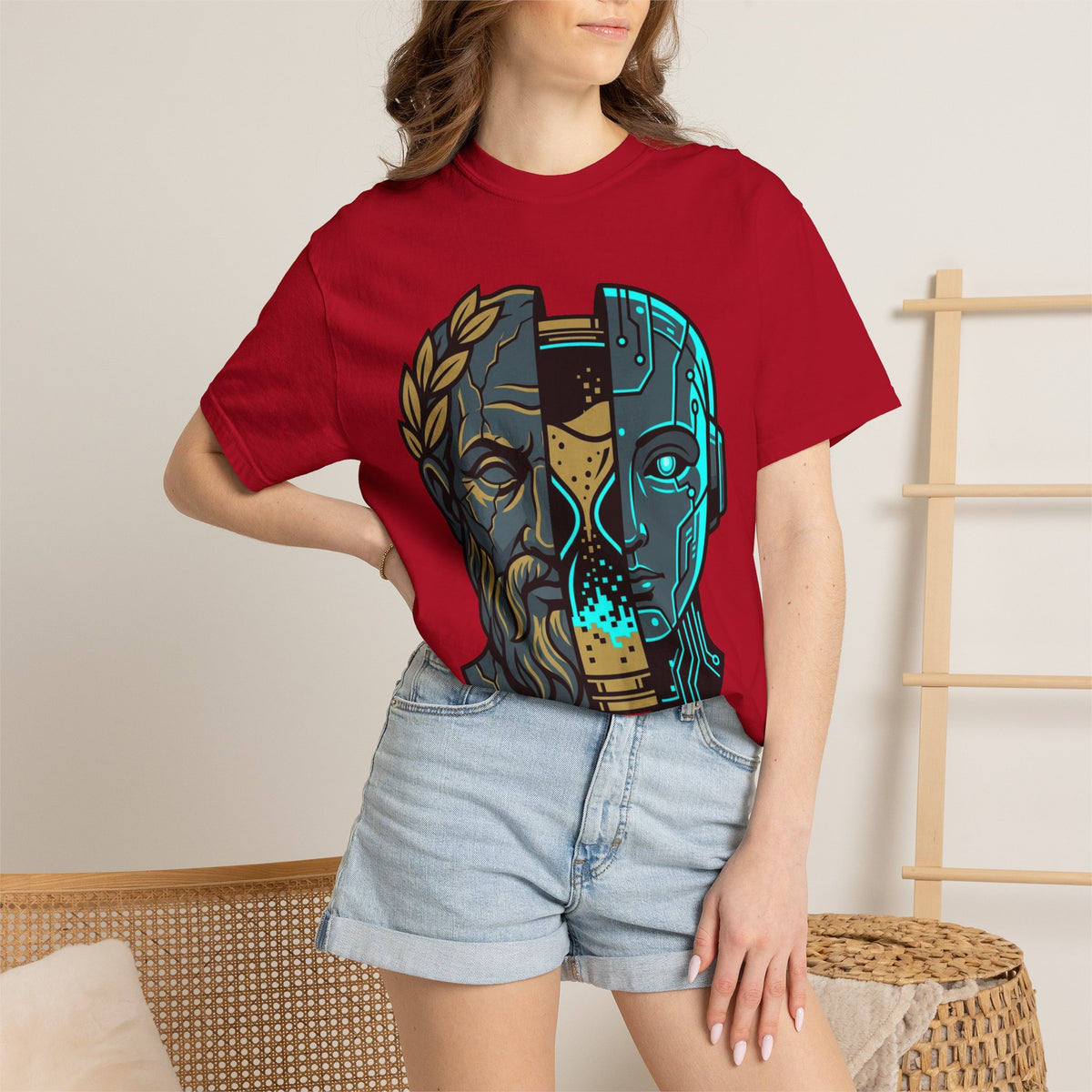 Color: Red | Time Unisex Garment-Dyed Tee