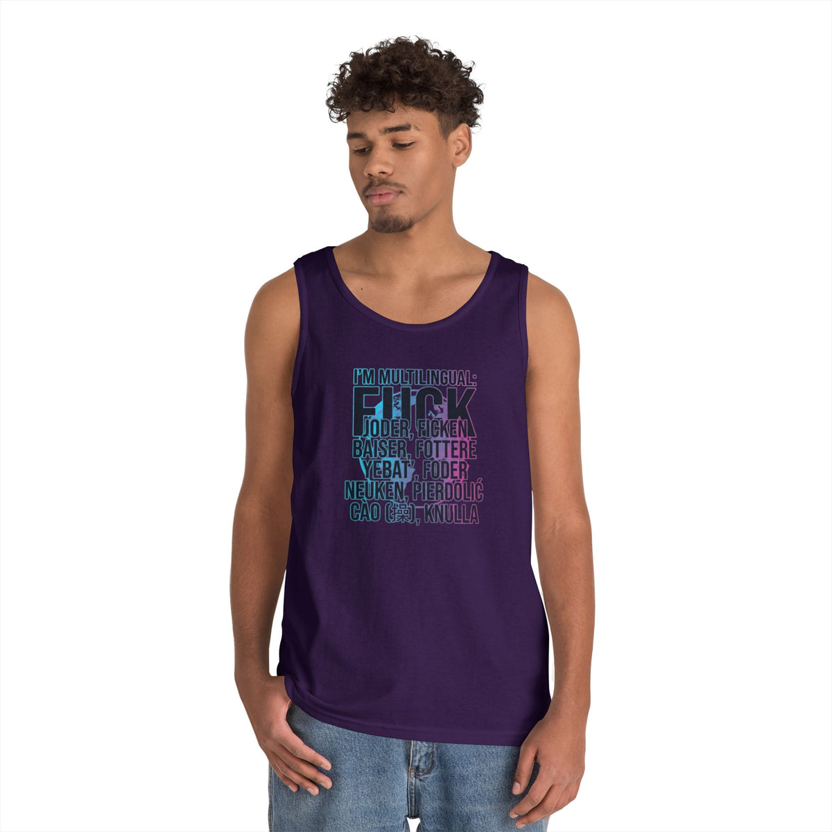 Color: Purple | I'm Multilingual Tank Top