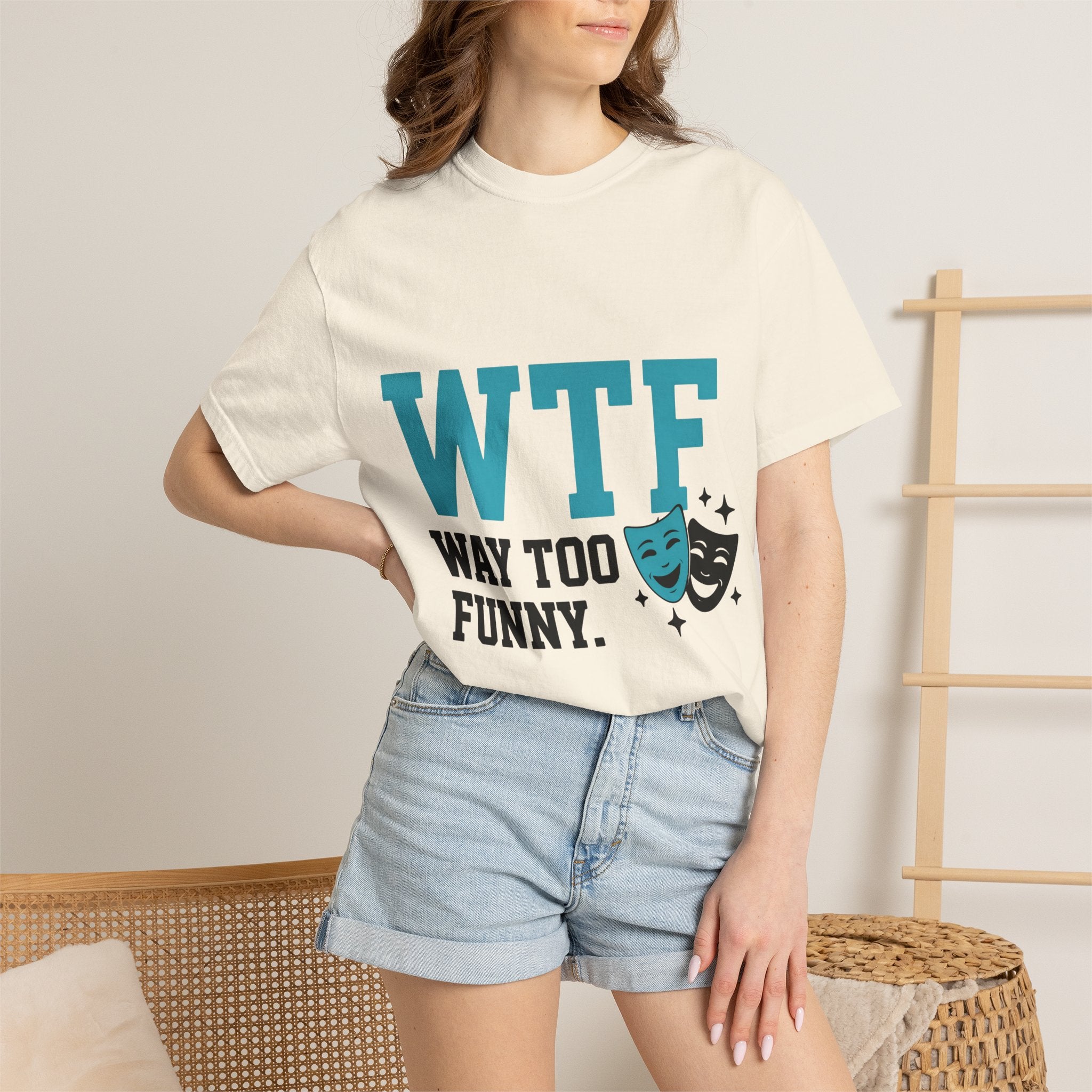 "WTF Way Too Funny - Black" Unisex Garment-Dyed T-shirt