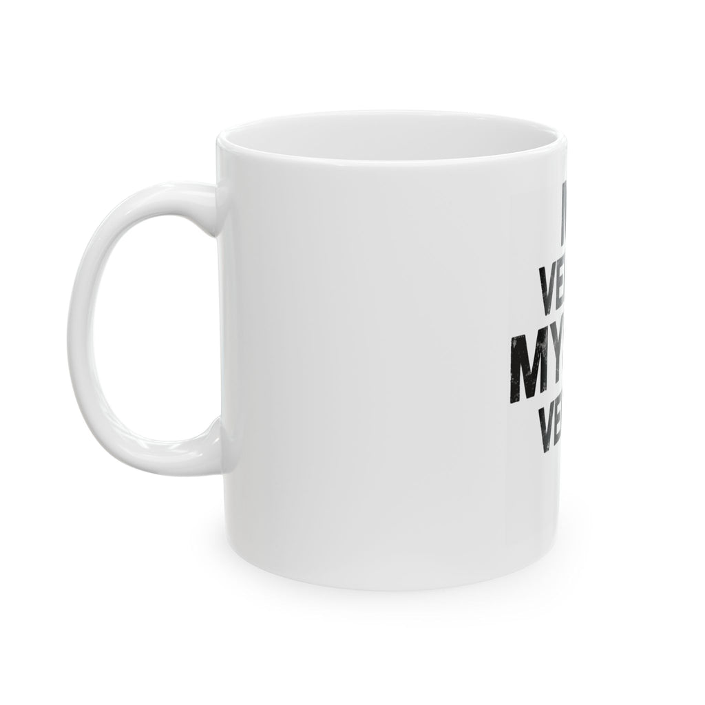 "Me vs Myself vs I" White Ceramic Mug