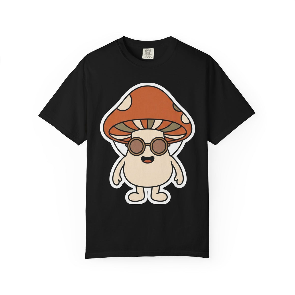 Color: Black | Shroom Man Unisex Garment-Dyed Tee