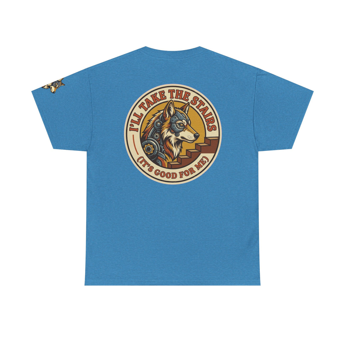 Color: Heather Sapphire | Tale the Stairs Premium Graphic Tee
