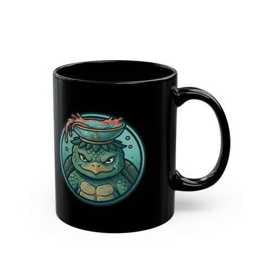 "Kappa (Japanese Folklore)" Black Ceramic Mug — Graphic