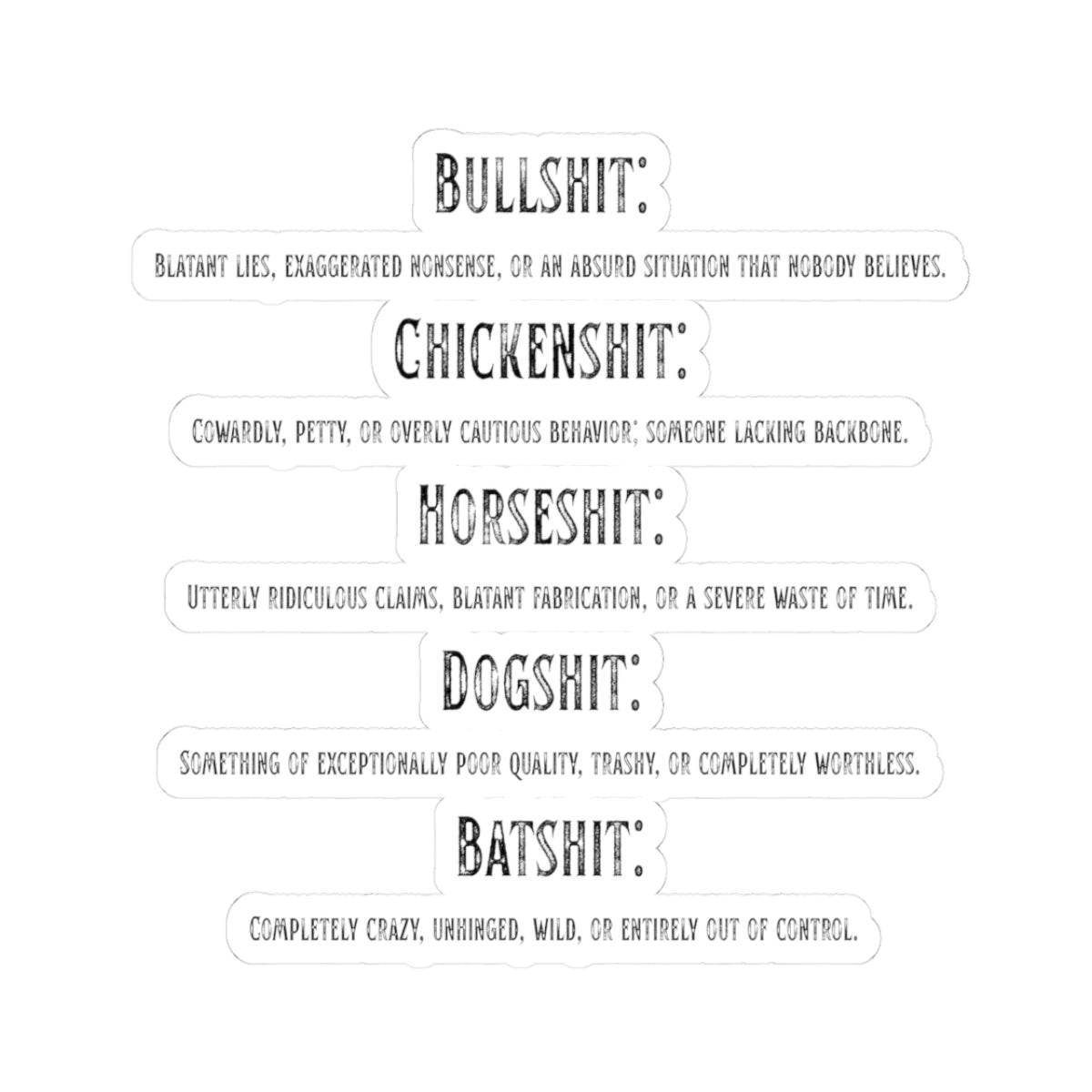 "Types of Shit" Sticker — Main