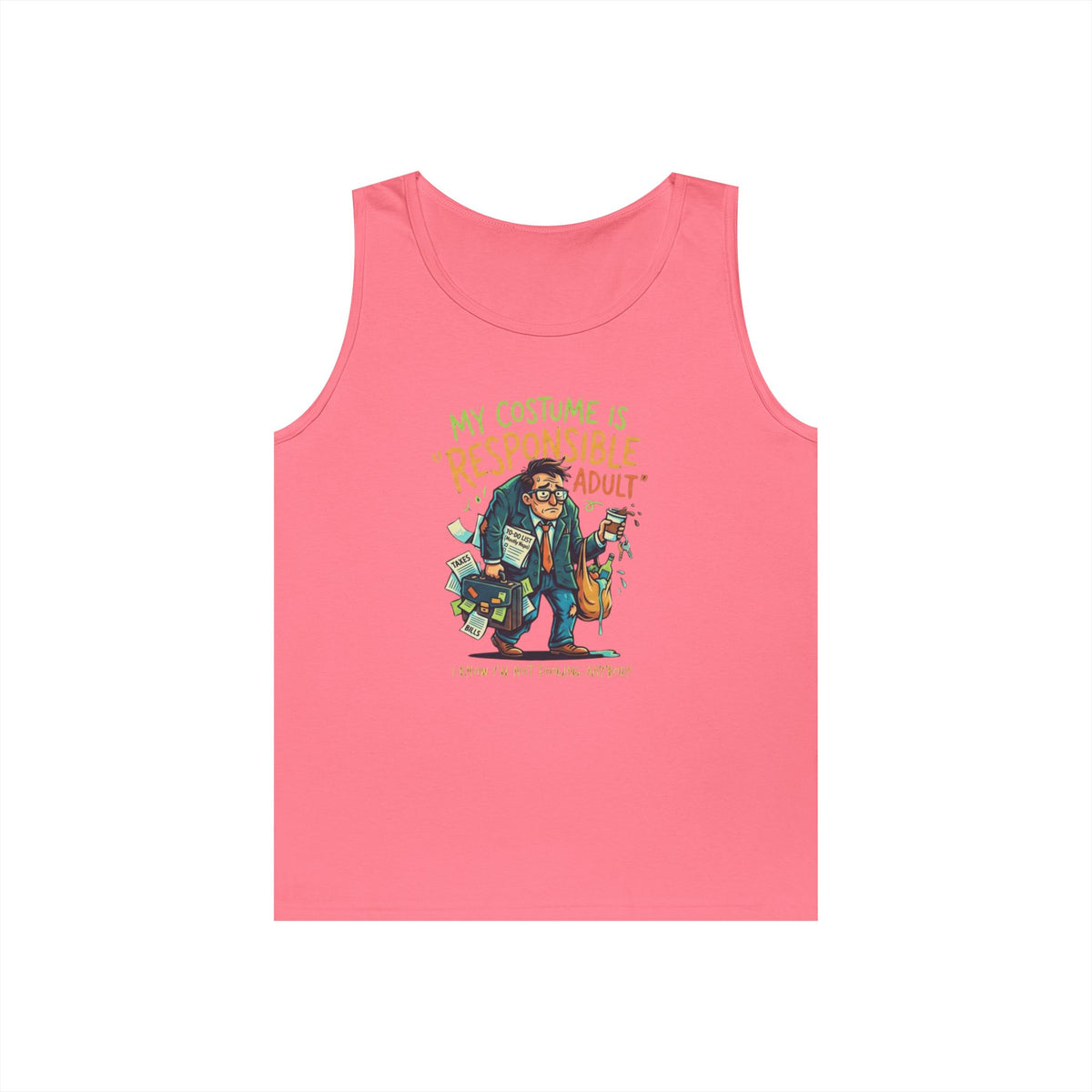 Color: Safety Pink | Responsible Adult Costume Tank Top