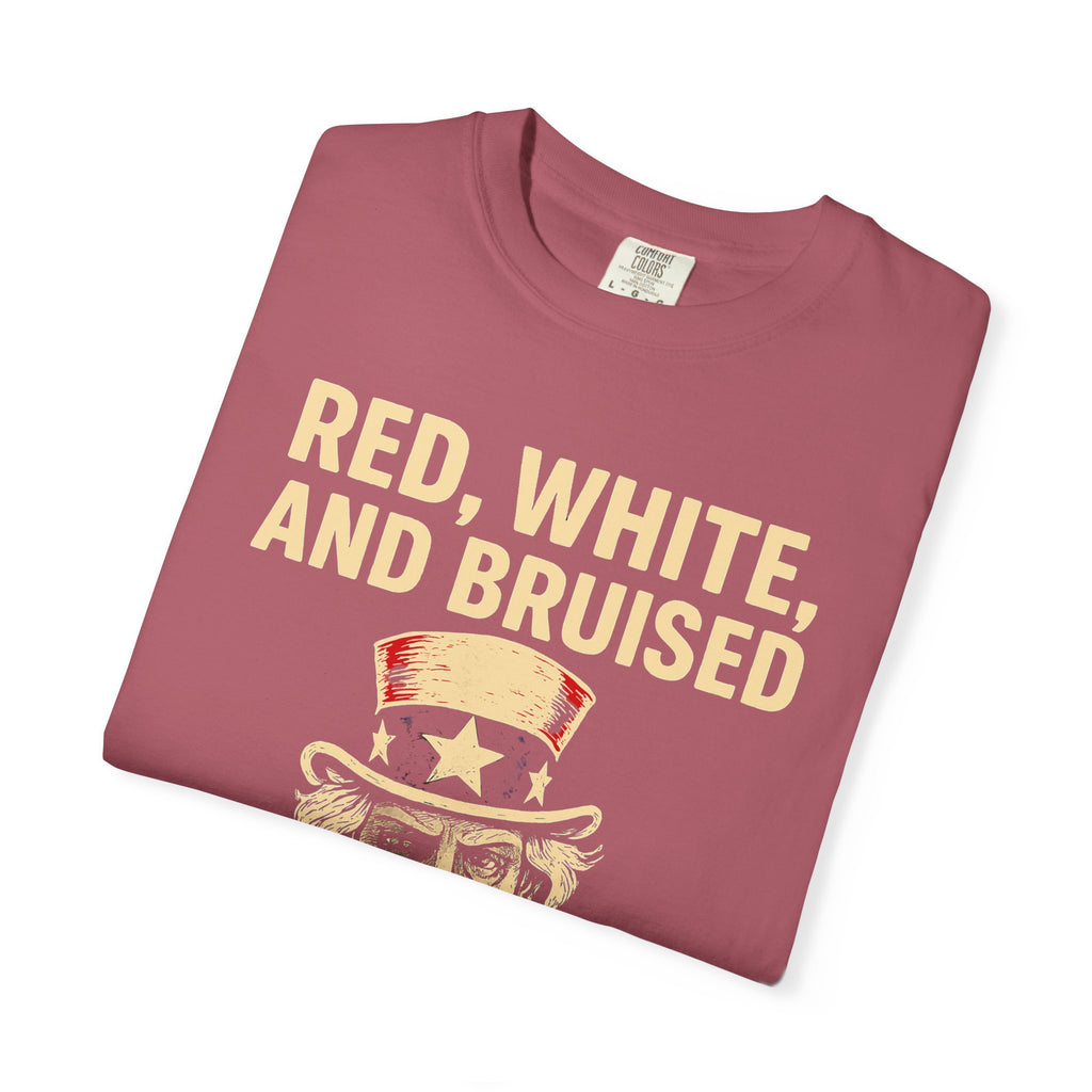 "RED, WHITE, AND BRUISED" Unisex Garment-Dyed T-shirt