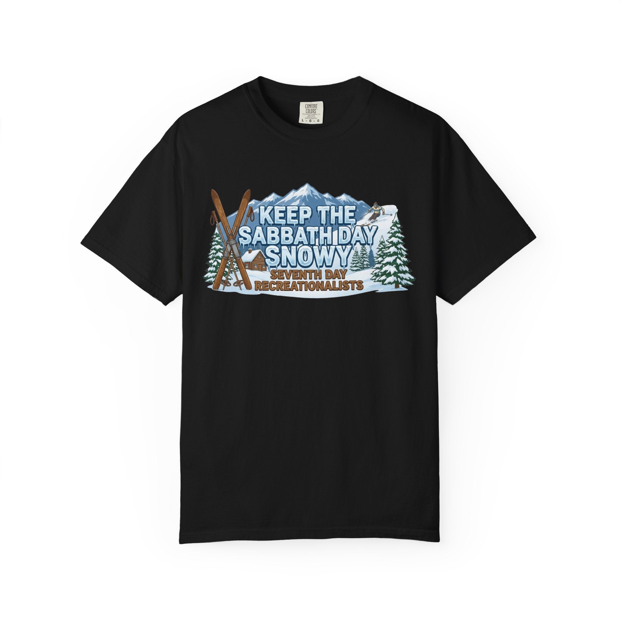 Ski Sabbath: My Church Has Powder | Garment-Dyed Tee — AttitudeShirts