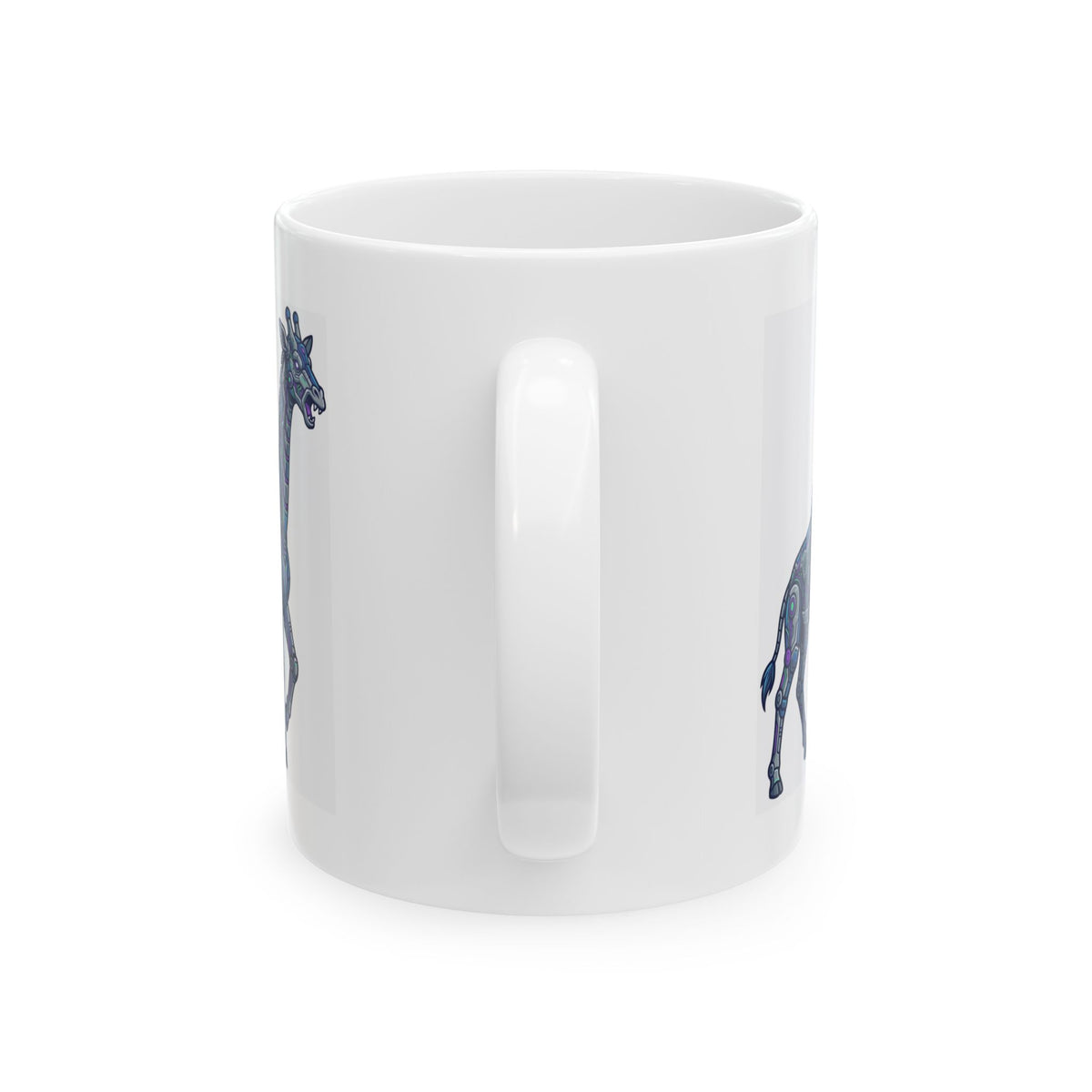 "Cyber Giraffe" White Ceramic Mug