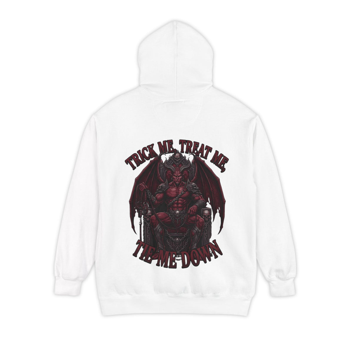 Color: White | Trick Me Treat Me Tie Me Down Garment-Dyed Hoodie
