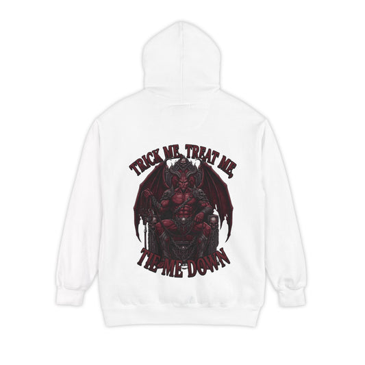 Color: White | Trick Me Treat Me Tie Me Down Garment-Dyed Hoodie