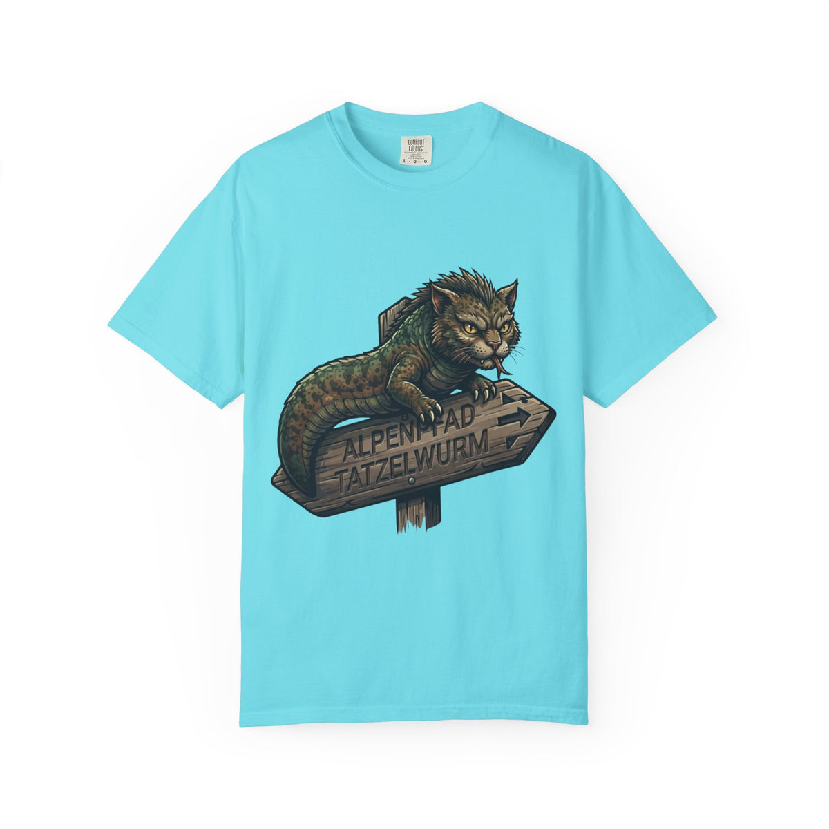 Color: Lagoon Blue | Tatzelwurm (Alpine Europe) Unisex Garment-Dyed Tee