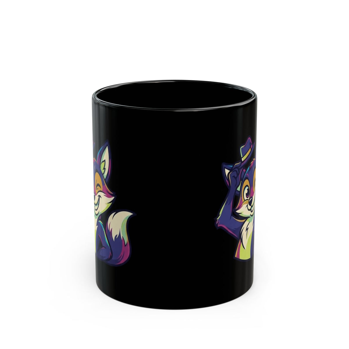 "Mischievous" Black Ceramic Mug — Graphic