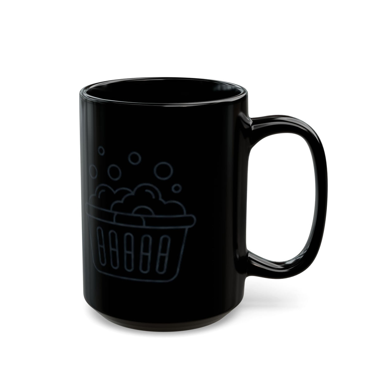 "Mental Health Day - Laundry Edition" Black Ceramic Mug — Graphic