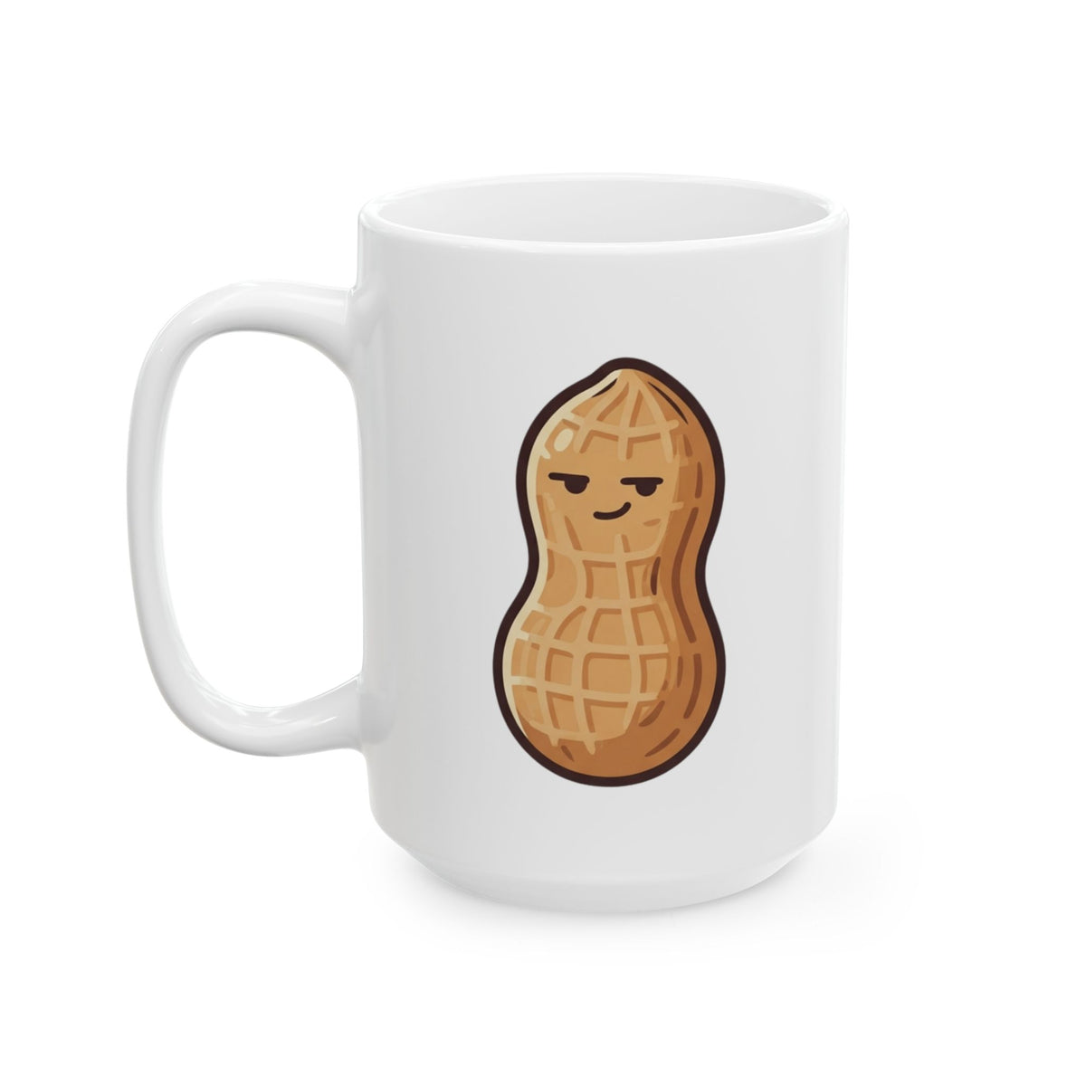 "Warning Contains Nuts" White Ceramic Mug — Graphic