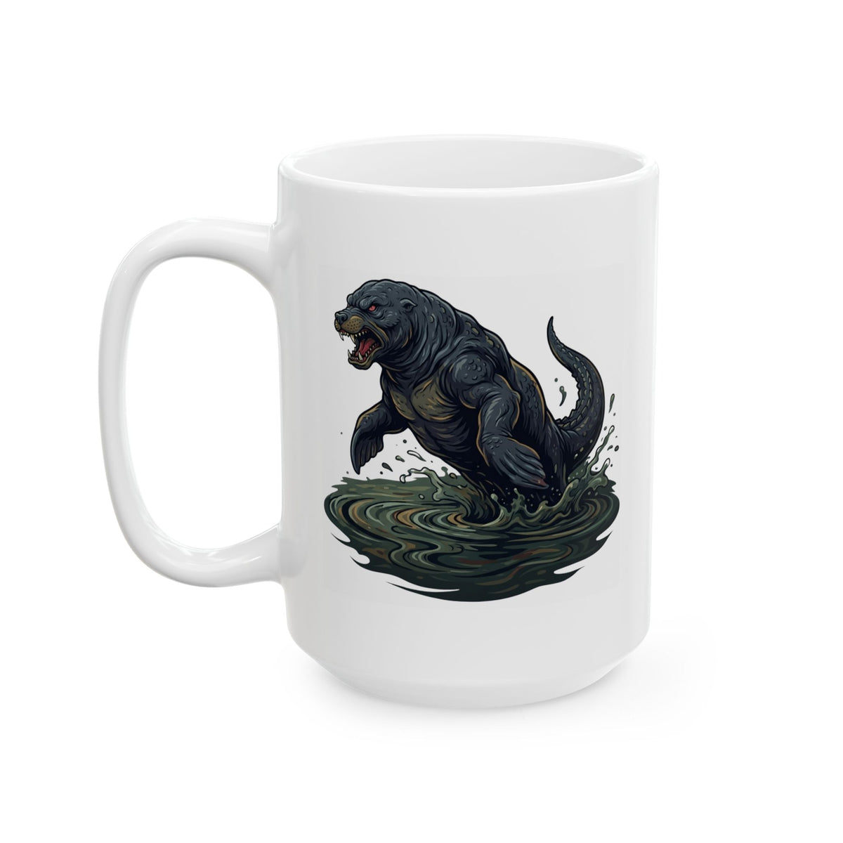 "Bunyip (Australian Aboriginal Mythology)" White Ceramic Mug
