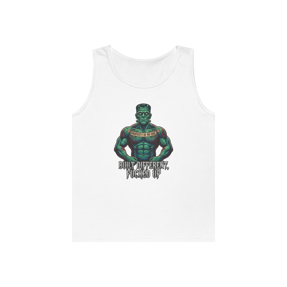 Color: White | Built Different Tank Top