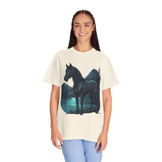 Color: Ivory | Kelpie (Scottish Folklore) Unisex Garment-Dyed Tee