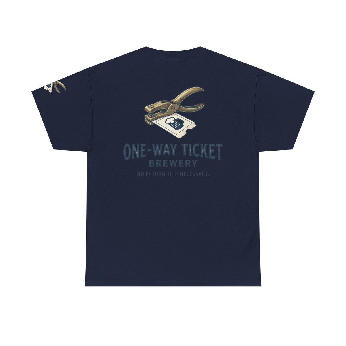 Color: Navy | One-Way Ticket Brewery Premium Graphic Tee