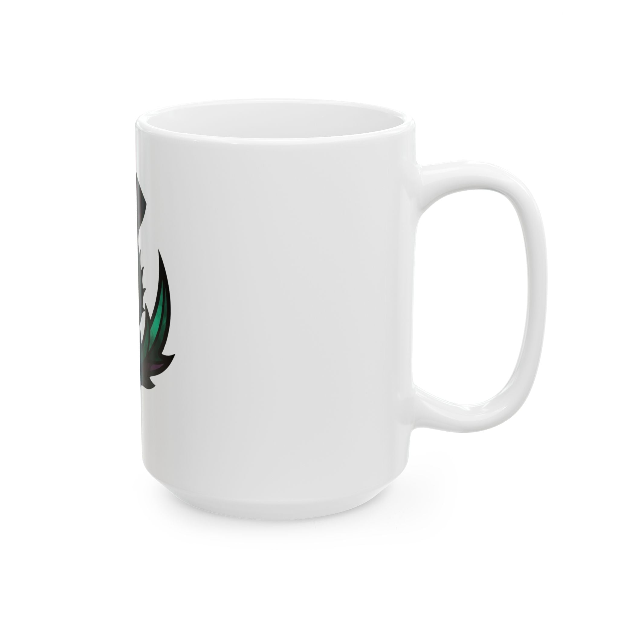 "Stained Glass Floral" White Ceramic Mug — Graphic