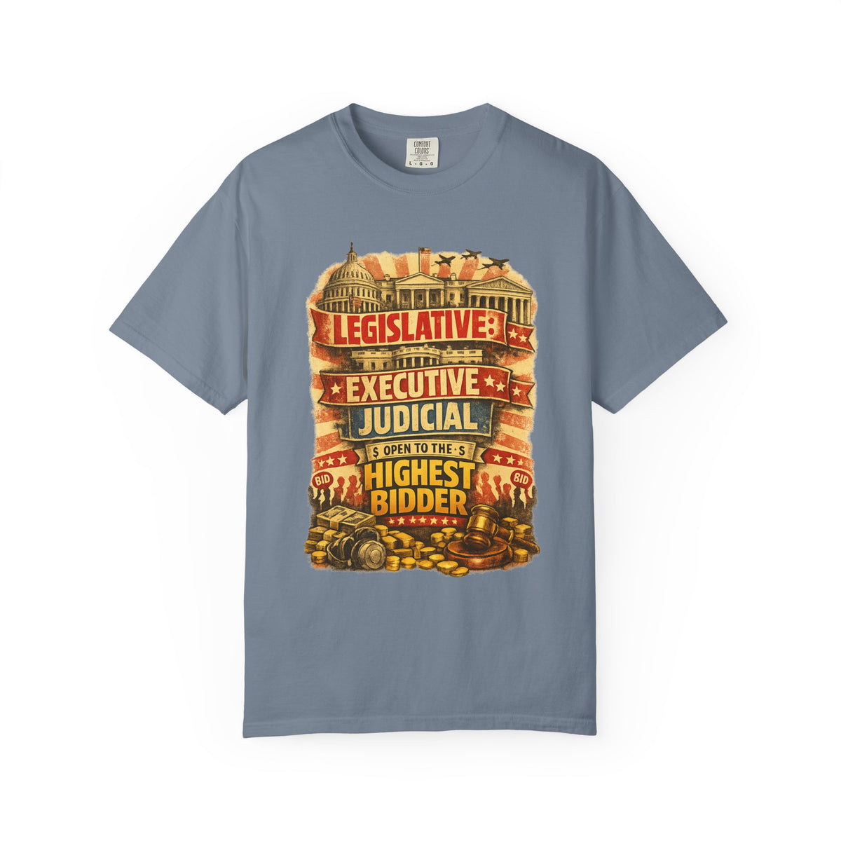 Color: Blue Jean | Highest Bidder Unisex Garment-Dyed T-shirt