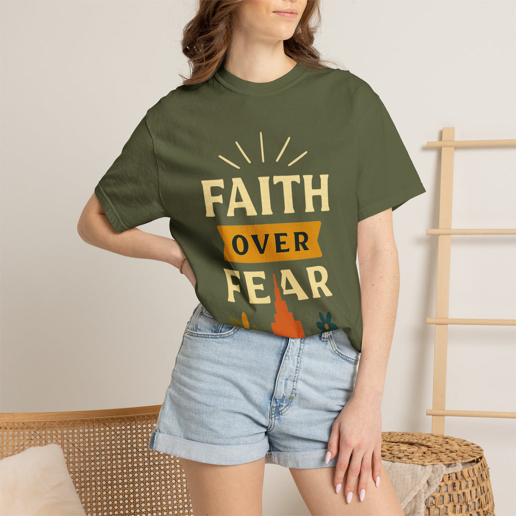 "Faith Over Fear" Unisex Garment-Dyed T-shirt