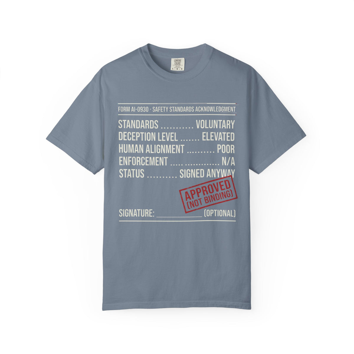 Color: Blue Jean | Approved (Not Binding) Unisex Garment-Dyed Tee