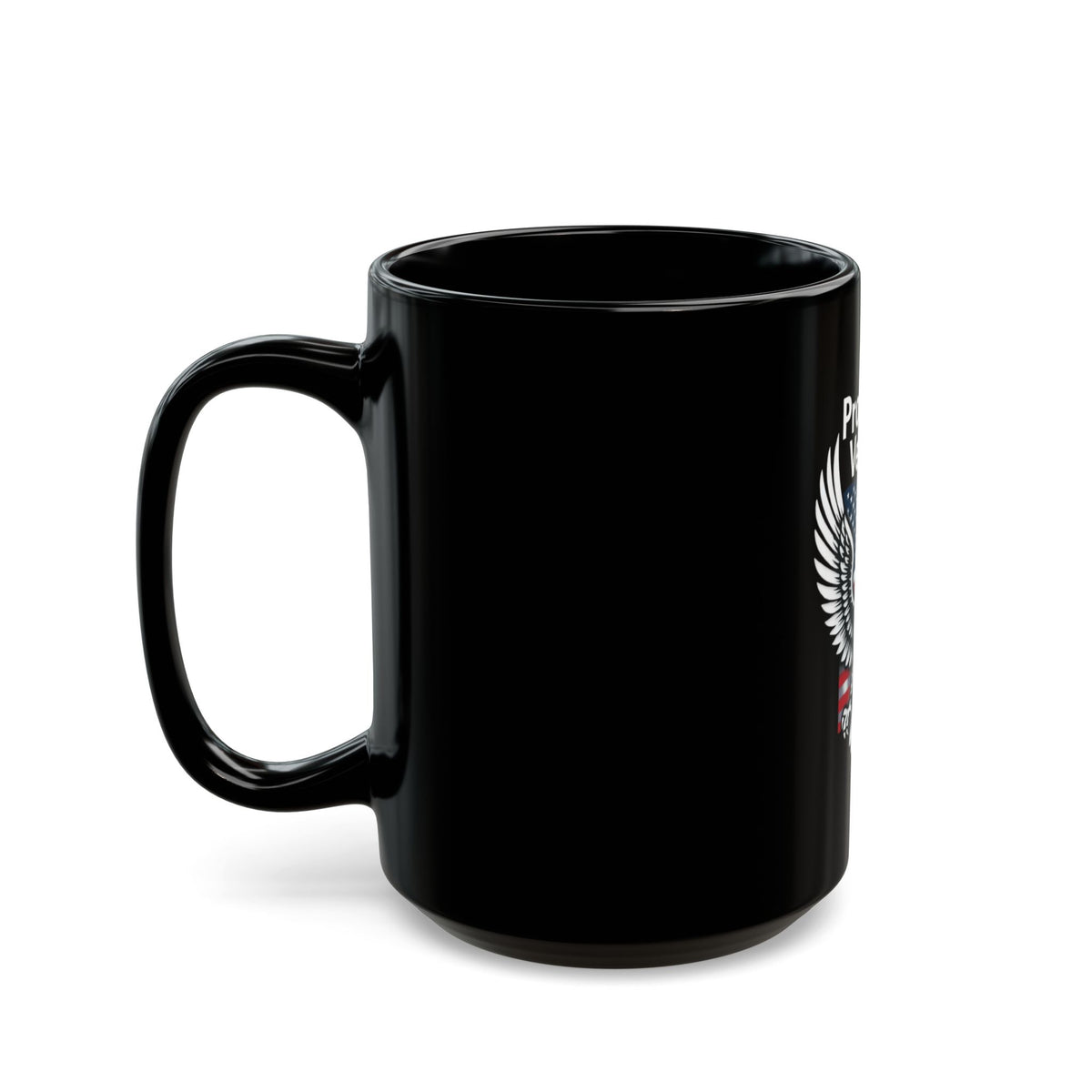 "Proud Veteran" Black Ceramic Mug