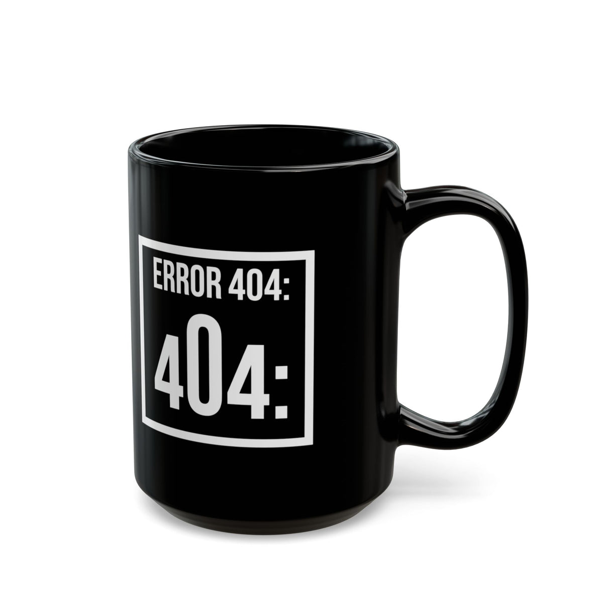 "Social Skills Not Found" Black Ceramic Mug — Graphic
