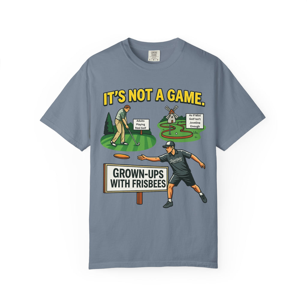 "Grown Ups With Frisbees" Unisex Garment-Dyed T-shirt
