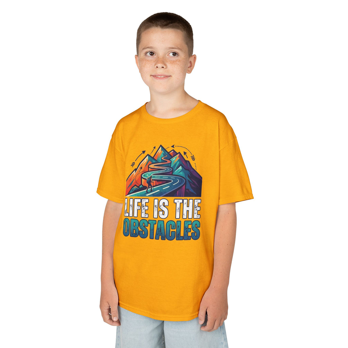 Color: Gold | Life Is The Obstacles Kids Tee
