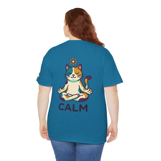 Color: Antique Sapphire | Cat CALM Premium Graphic Tee