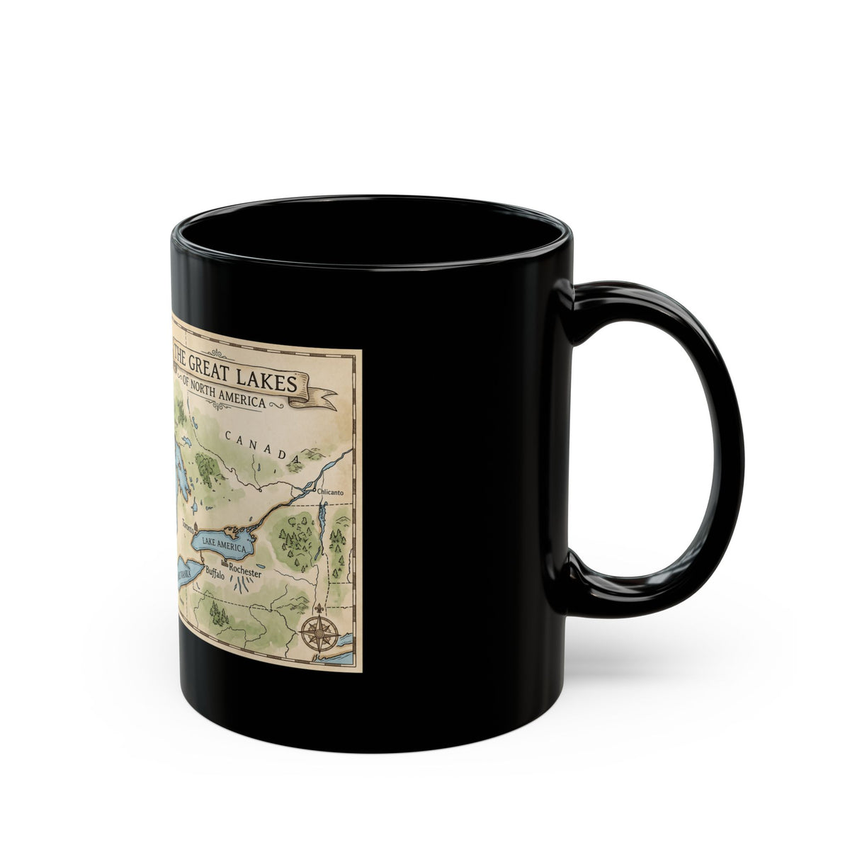 "51st State Great Lakes" Black Ceramic Mug