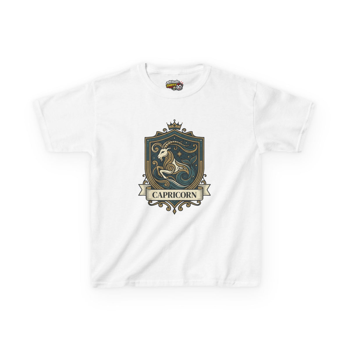 "Capricorn- The Sea-Goat Crest" Kids Tee