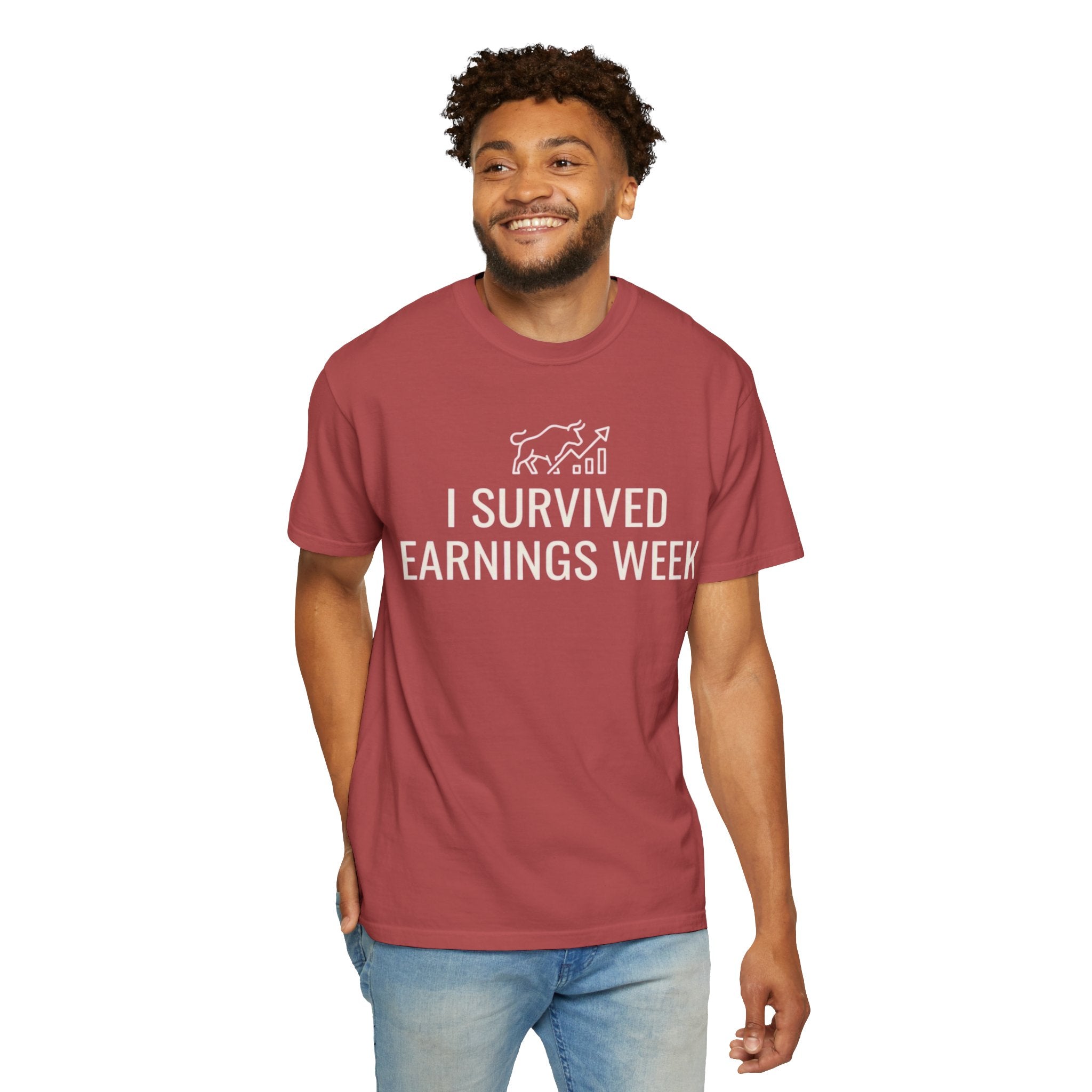 "I Survied Earnings Week" Unisex Garment-Dyed Tee