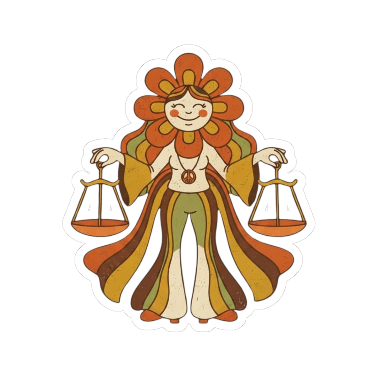 "Retro Mascot Groovy Libra" Sticker