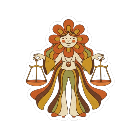 "Retro Mascot Groovy Libra" Sticker