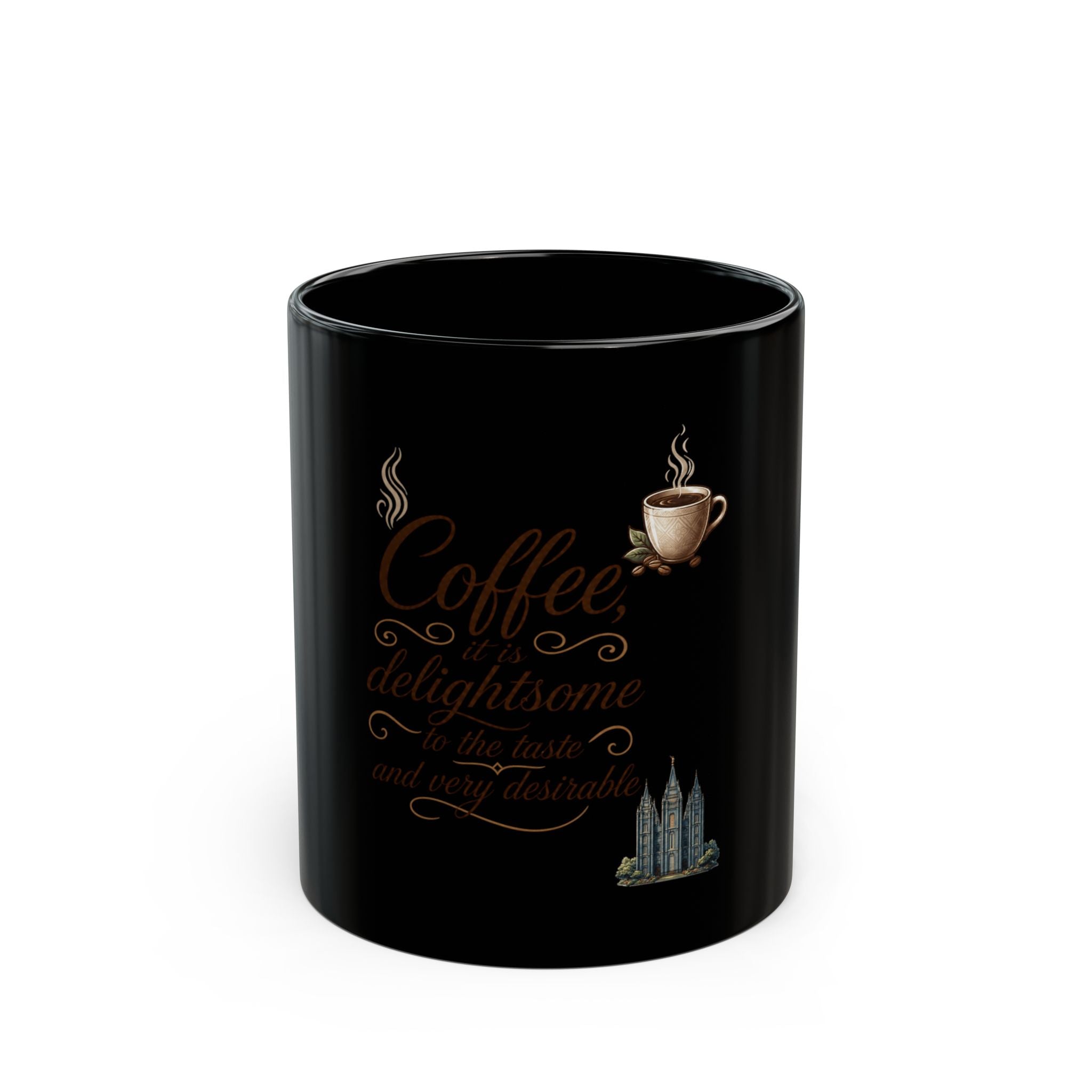 "Coffee is Delightsome" Black Ceramic Mug