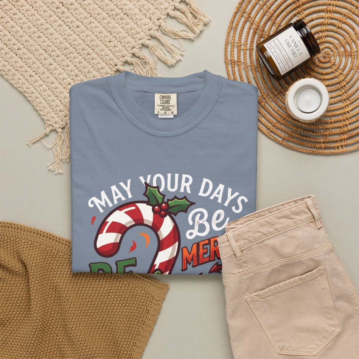 "May Your Days Be Merry and Spicy" Unisex Garment-Dyed Tee